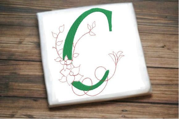 C Letter Vine Monogram Flower