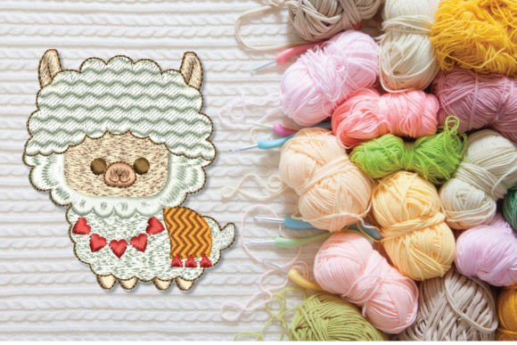 Cute Llama with Hearts