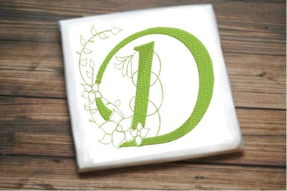 D Letter Vine Monogram Flower