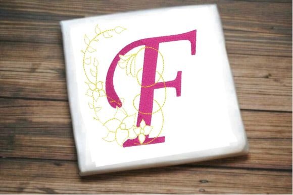 F Letter Vine Monogram Flower