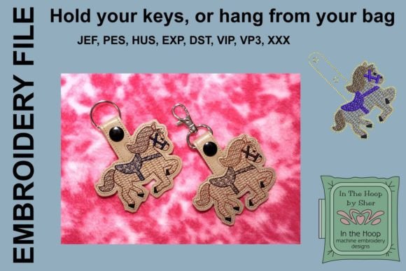 Horse Key Fob Embroidery Design
