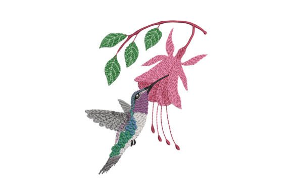 Hummingbird and Fuchsia: A Seasonal Embroidery Gem