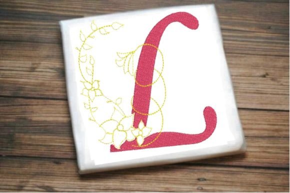 L Letter Vine Monogram Flower