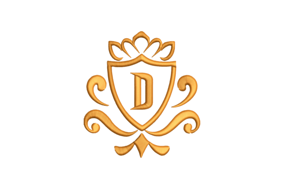Monogram Letter D: Elegant Wedding Embroidery for Small Shops