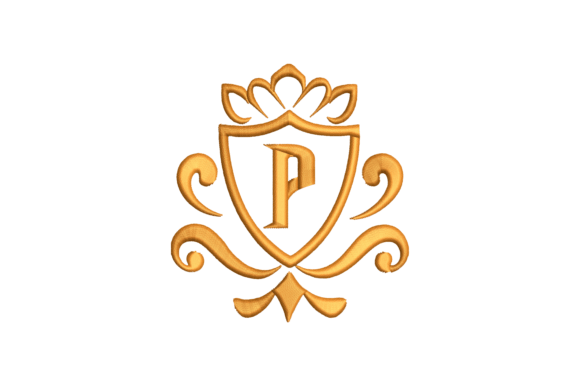 Monogram Letter P: Elegant Wedding Embroidery for Handmade Gifts