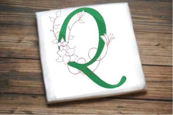Q Letter Vine Monogram Flower