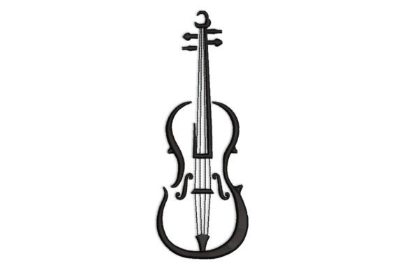 Violin Embroidery Design